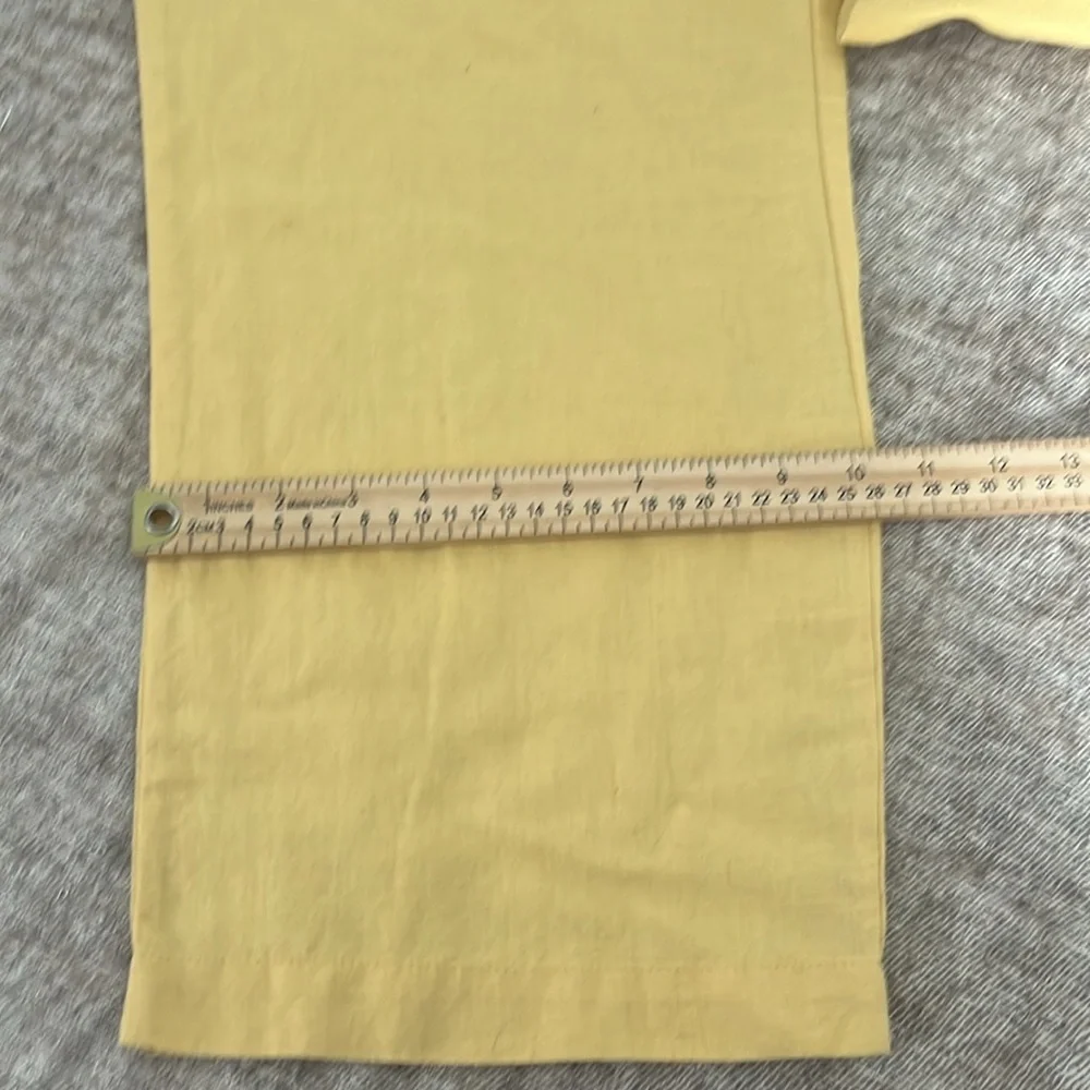 Zara Basic Yellow linen/cotton Wide-Leg Pants